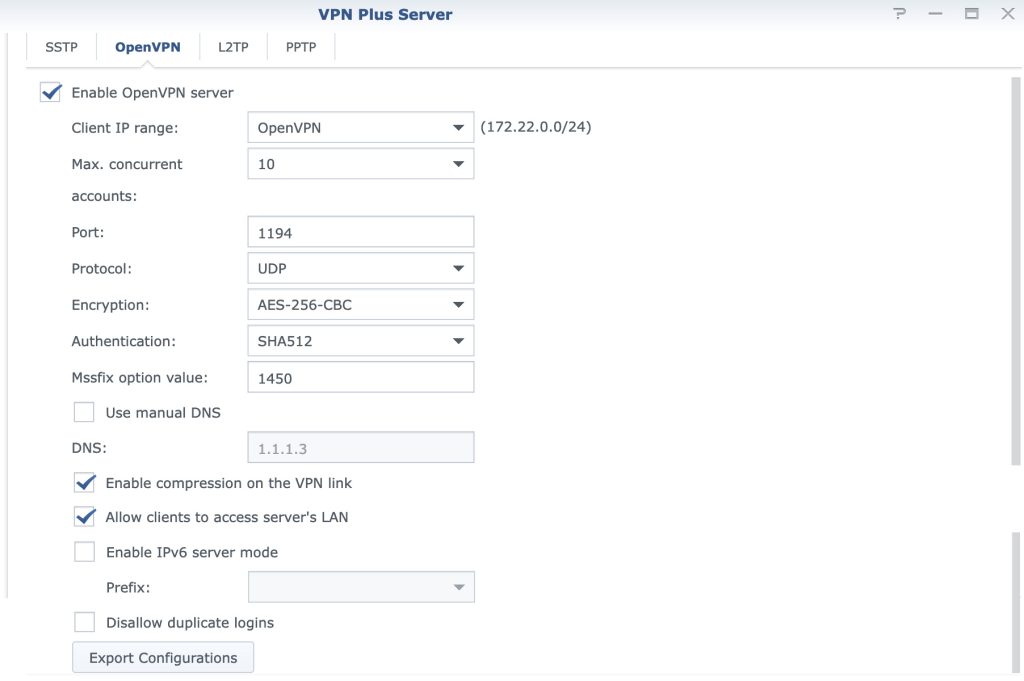 OpenVPN Server Config