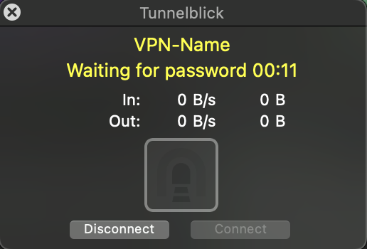 TunnelBlick Waiting For Password